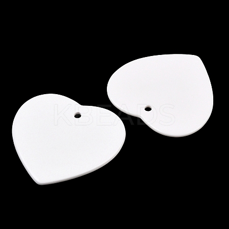 White Porcelain Blank Big Pendants PORC-PW0001-101B-1