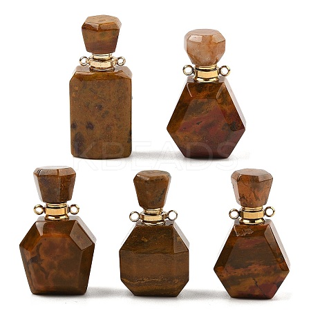 Natural Ocean Jasper Perfume Bottle Pendants G-P554-G02-1
