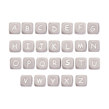 26Pcs 26 Style Silicone Alphabet Beads for Bracelet or Necklace Making SIL-SZ0001-01A-1