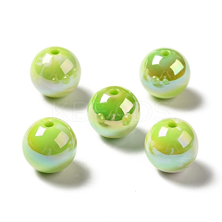 UV Plating Opaque Rainbow Iridescent Acrylic Beads MACR-D063-01A-01-1