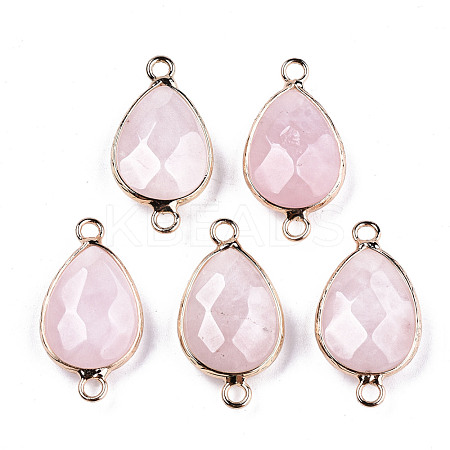 Natural Rose Quartz Links Connectors G-T131-49K-1