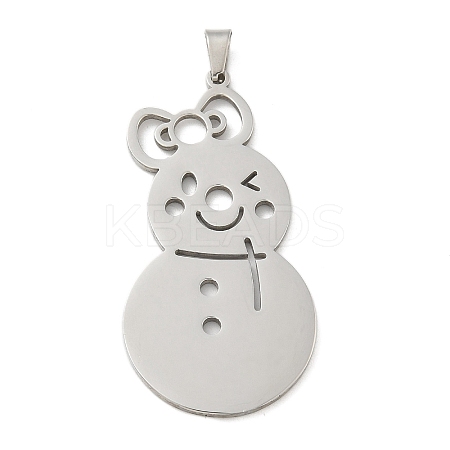 Christmas Theme 304 Stainless Steel Pendants STAS-Q005-01P-05-1