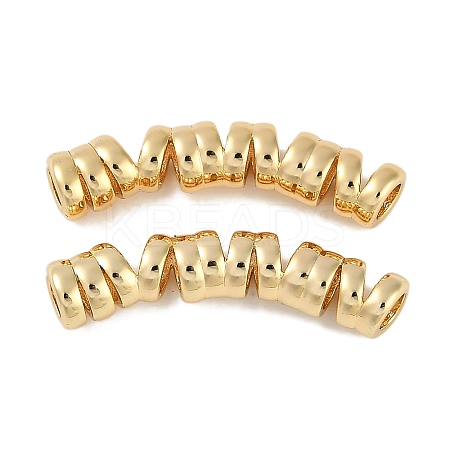 Brass Curved Tube Beads KK-P283-11G-1
