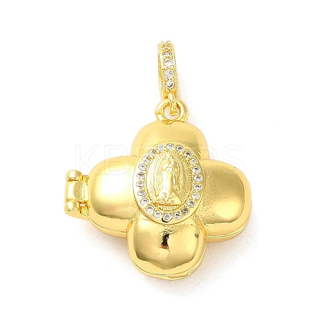 Brass Micro Pave Clear Cubic Zirconia Pendants FIND-Z041-14B-1