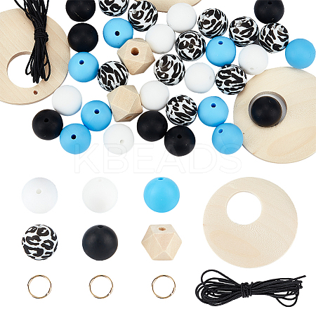 DIY Silicone Beads Bulk Pendant Bracelet Making Kit DIY-SC0024-67-1