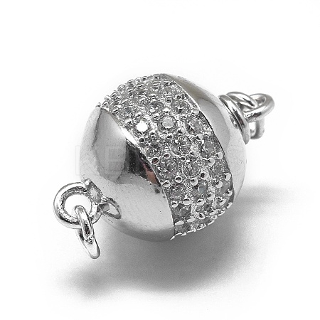 Rhodium Plated 925 Sterling Silver Box Clasps STER-L057-008C-1