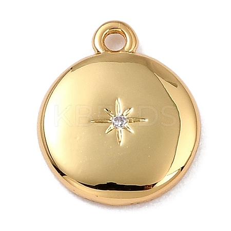 Brass Micro Pave Cubic Zirconia Charms ZIRC-I054-13G-03-1