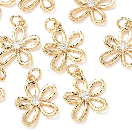 SHEGRACE Brass Micro Pave Clear Cubic Zirconia Pendants XGRQ3P951-630G-1