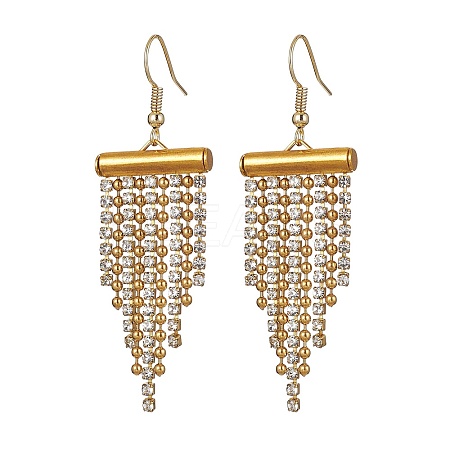 Rhinestone Chains Tassel Earrings EJEW-JE05474-1