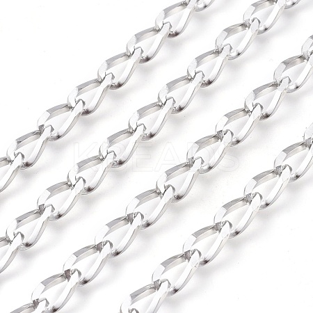 Tarnish Resistant 304 Stainless Steel Curb Chains CHS-P010-02P-1
