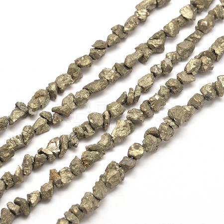 Natural Pyrite Nuggets Beads Strands G-I125-85-1