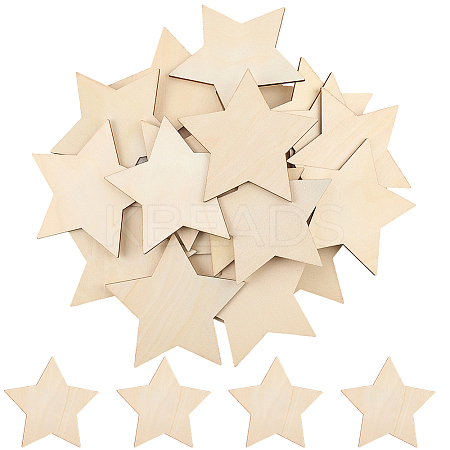 50Pcs Wood Cutouts DIY-SP0004-64A-03-1
