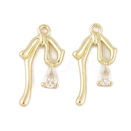 Brass Micro Pave Clear Cubic Zirconia Pendants LS-KK-L212-06G-1