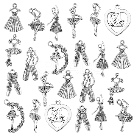 Alloy Dancer Charm Pendants PALLOY-SC0002-64AS-1