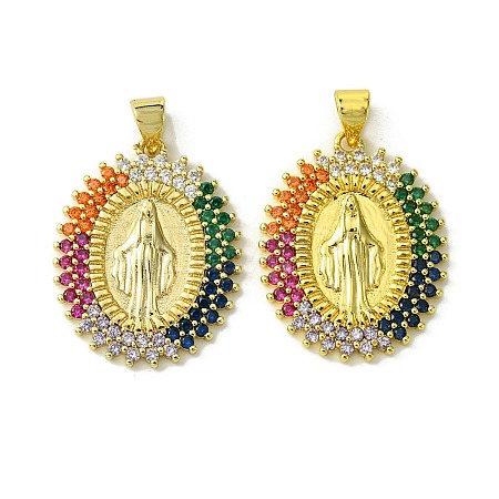 Brass Micro Pave Colorful Cubic Zirconia Pendants KK-H472-51A-G-1