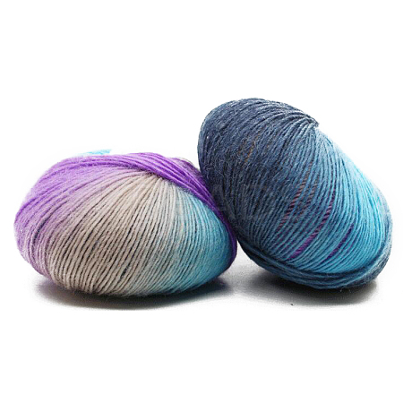 Rainbow Single-strand Dyed Thread Gradient Color Pure Wool Thread YCOR-PW0001-001M-1