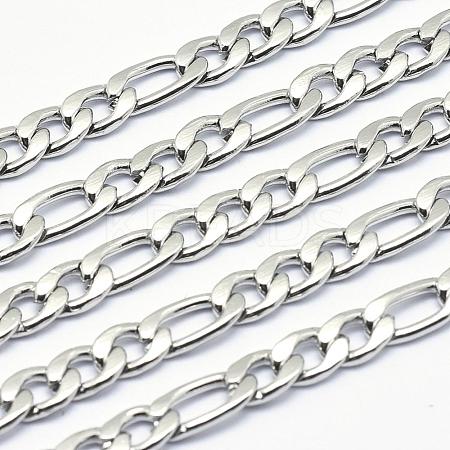 201 Stainless Steel Figaro Chain Necklaces STAS-G083-52P-1