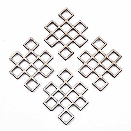 Unfinished Natural Poplar Wood Filigree Joiners Links LS-WOOD-S045-126-1