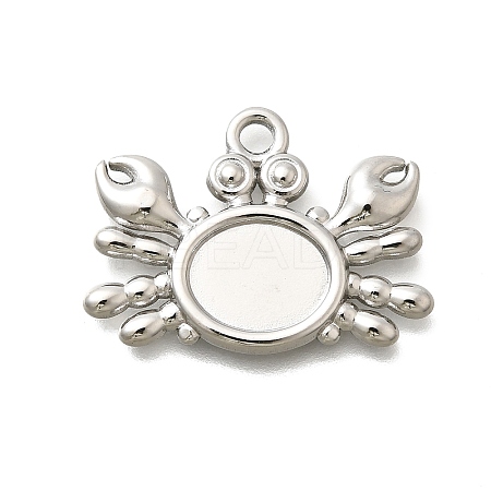 304 Stainless Steel Pendant Cabochon Settings STAS-E545-04F-P-1