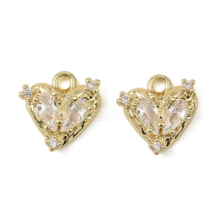 Brass Micro Pave Cubic Zirconia Charms KK-C107-14B-G-1