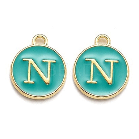 Golden Plated Alloy Enamel Charms ENAM-Q437-15N-1
