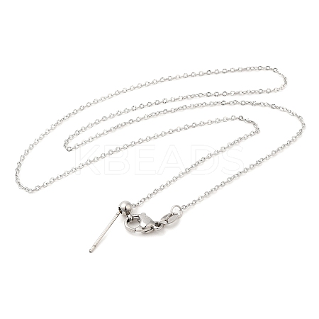 Non-Tarnish 304 Stainless Steel Cable Chain Necklace for Women NJEW-G104-06P-1
