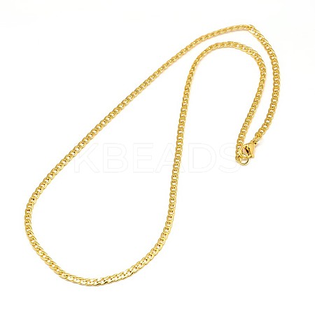304 Stainless Steel Curb Chain/Twisted Chain Necklace Making X-STAS-A028-N108G-1