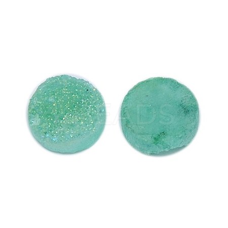 Electroplate Natural Druzy Crystal Cabochons G-L047-8mm-15-1