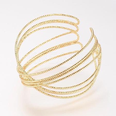 Brass Cuff Bangle BJEW-P168-D01-1