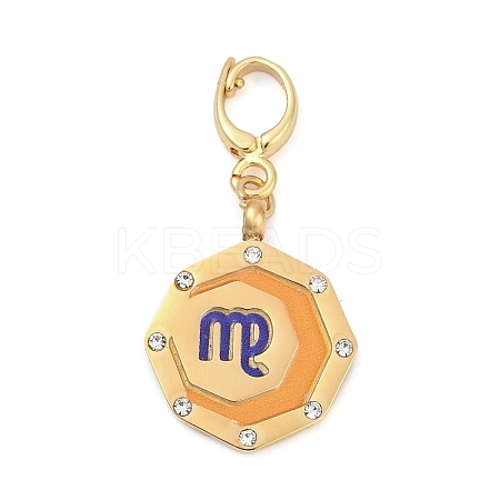 304 Stainless Steel Enamel Pendant Decoration STAS-S168-01G-06-1