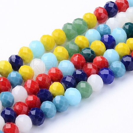 Electroplate Pearl Luster Plated Imitation Jade Glass Faceted Rondelle Beads Strands EGLA-F020-02-4mm-1
