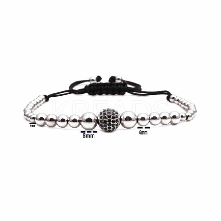 Synthetic Non-magnetic Hematite Braided Bead Bracelets KJ6464-2-1