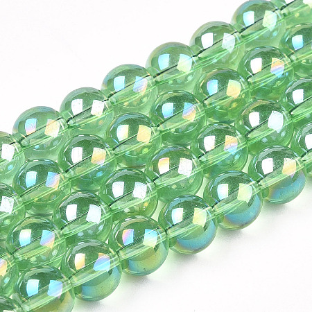 Electroplate Transparent Glass Beads Strands X-GLAA-T032-T8mm-AB17-1