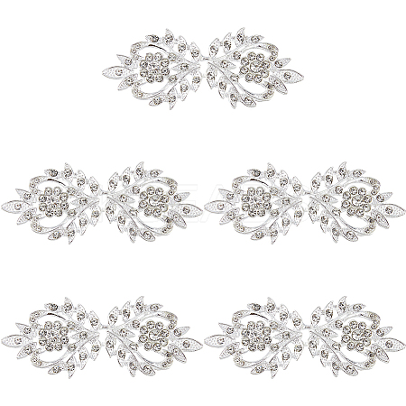 5Pcs Alloy & Crystal Rhinestone Snap Lock Clasps FIND-FH0008-91S-1