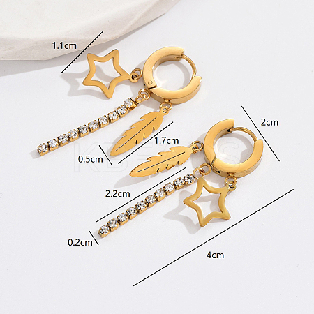 Exquisite metal star moon pendant earrings for daily wear women. GU5453-3-1