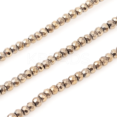 PVD Vacuum Plating Non-magnetic Synthetic Hematite Beads Strands LS-G-F682-03-AB-1