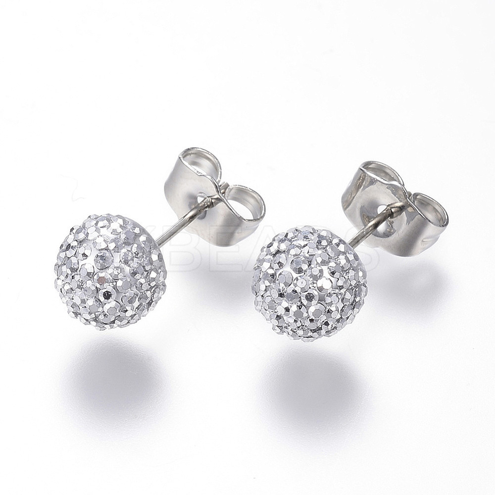 Wholesale Rhinestone Ball Stud Earrings