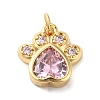 Rack Plating Brass Pave Cubic Zirconia Charms KK-O142-58G-01-1