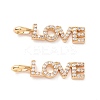 Brass Micro Pave Clear Cubic Zirconia Pendants ZIRC-Z019-35G-NR-2