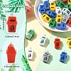 30Pcs Opaque Resin Garbage Can Pendants with Metal Loops RESI-YW0005-14-3