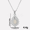 304 Stainless Steel Pave Natural White Shell Teardrop Pendant Necklaces RV9484-2-1