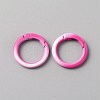 Gradient Color Zinc Alloy Spring Gate Rings PALLOY-WH0001-82B-1