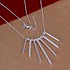 Popular Silver Color Plated Brass Tube Pendant Bib Necklaces NJEW-BB12709-2