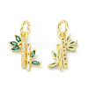 Rack Plating Brass Pave Cubic Zirconia Charms KK-G464-08G-1