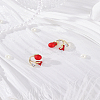 1 Pair Flower Zinc Alloy Clear Cubic Zirconia Stud Earrings EJEW-LP0007-094A-3