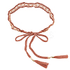 1Pc Cotton and Linen Flower Lace Tassel Waist Belly Belts AJEW-GF0012-32B-1