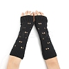 Warm Knitted Acrylic Fiber Heart Half Sleeve Gloves PW-WGC2DC6-02-1