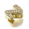 Brass Micro Pave Cubic Zirconia Letter Multi-Strand Links KK-D295-32G-26-2