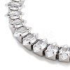 Brass Pave Clear Cubic Zirconia Horse Eye Link Bracelets BJEW-B094-03B-P-2