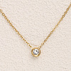 Flat Round 304 Stainless Steel Pave Clear Cubic Zirconia Link Bracelets & Stud Earrings & Pendant Necklaces FS-WG23E56-01-2